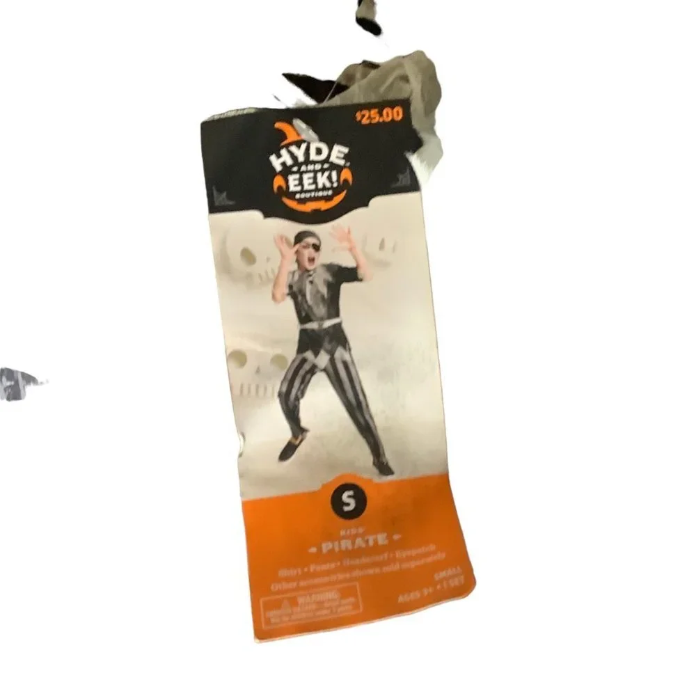 Hyde and Eek! Pirate‎ Costume Child Small 4T 6T Gray Black Halloween Caribbean